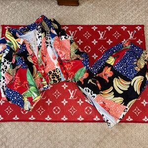 Ladies printed 2 piece set (blouse/shorts)